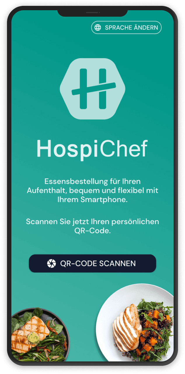 Screenshot der HospiChef PatientenApp auf einem Smartphone