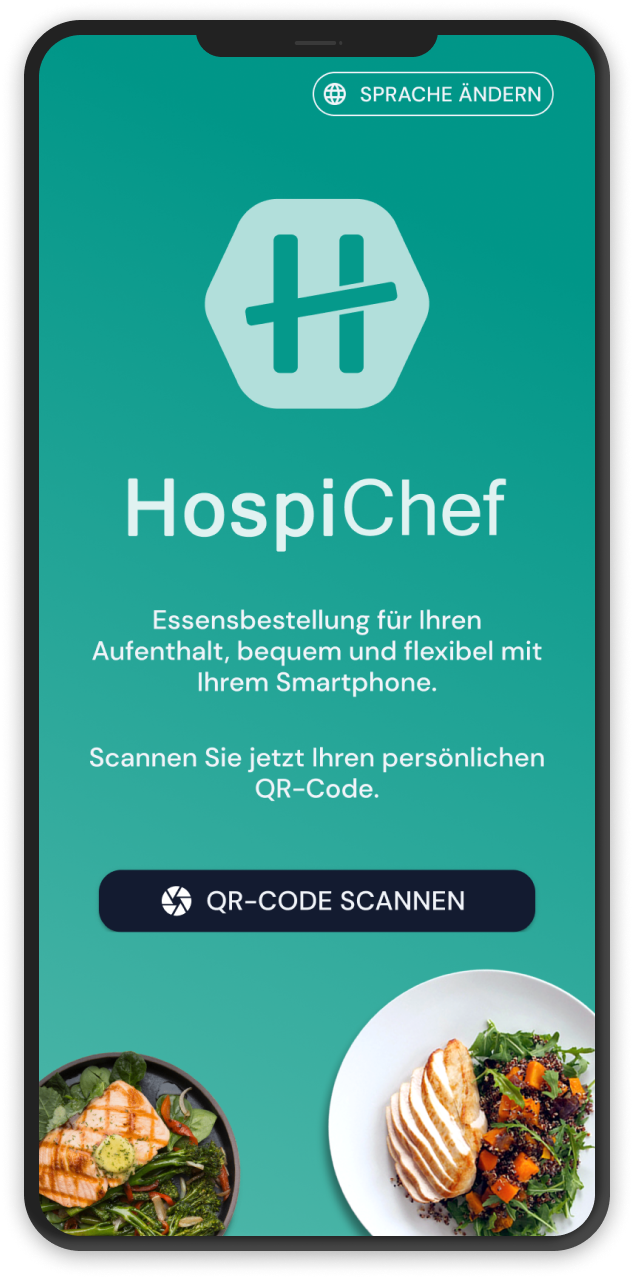 Screenshot der HospiChef PatientenApp auf einem Smartphone